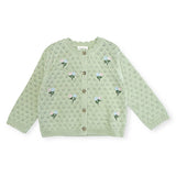 Mae Floral Pointelle Baby Knit Cardigan Sweater