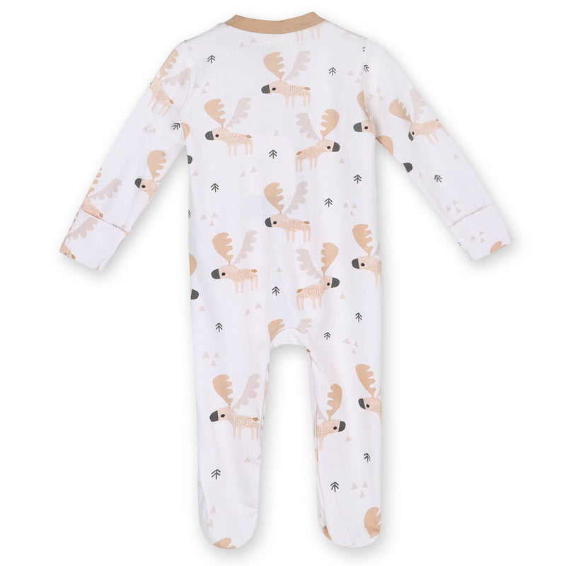 Moose Zipper Footie Jumpsuit