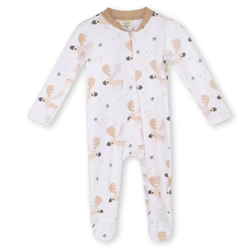 Moose Zipper Footie Jumpsuit