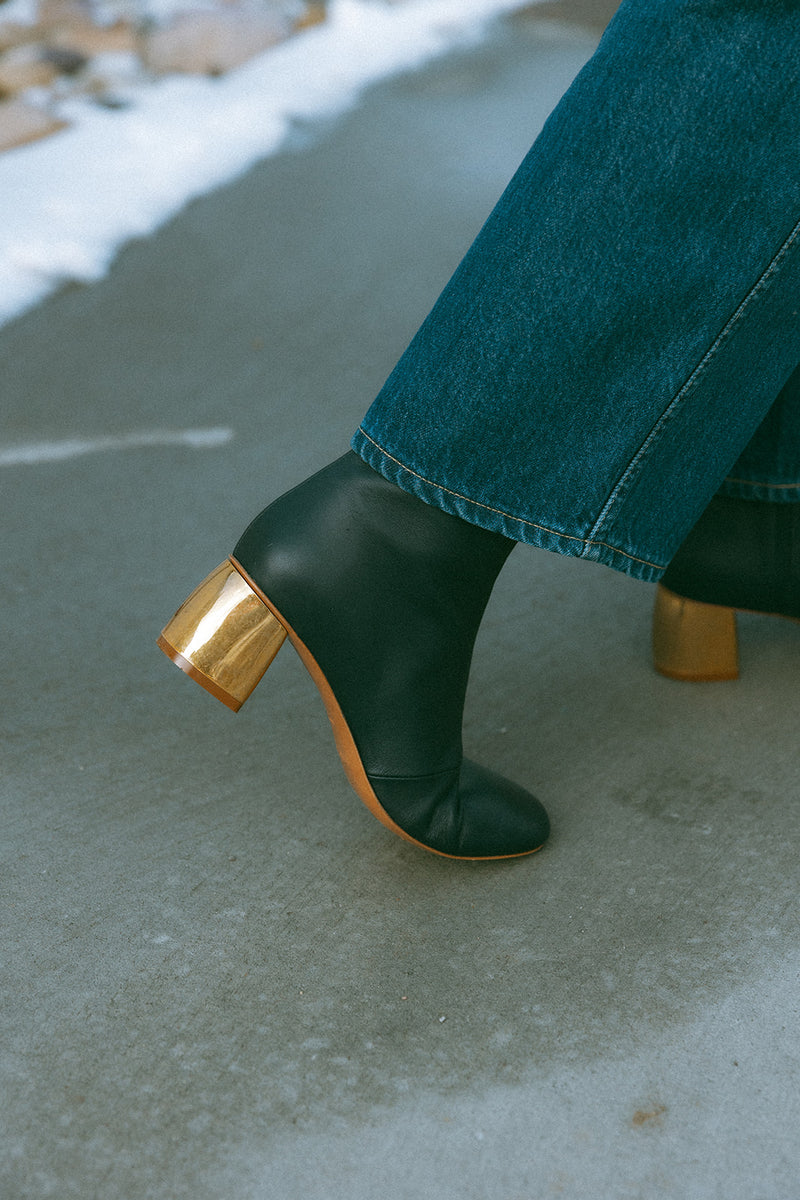 Golden Heel Bootie