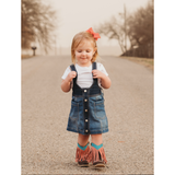 "Lyddie" Pink Fringe Toddler Boots