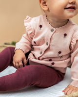 Floral Embroidered Pointelle Knit Baby Cardigan (Organic)