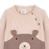 Cuddly Bear Embroidered Sweater Knit Baby Jumpsuit