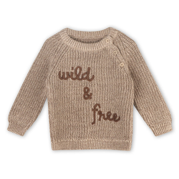 Wild & Free Embroidered Chunky Knit Sweater