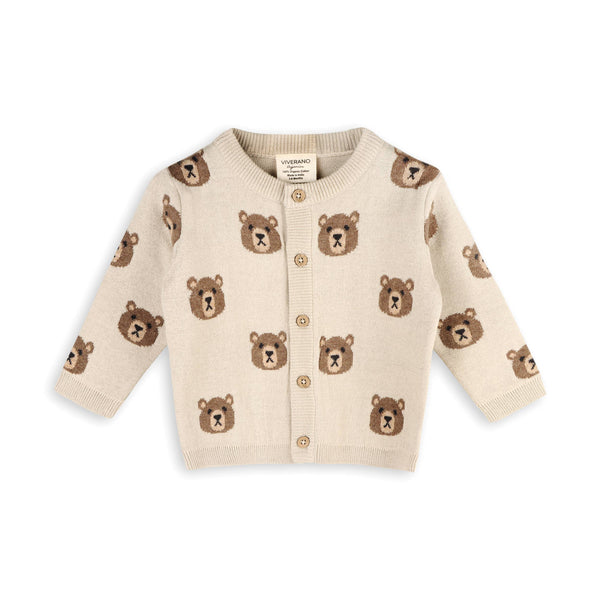 Brown Bear Jacquard Cardigan