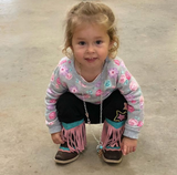 "Lyddie" Pink Fringe Toddler Boots