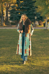 Blanket Coat w/ Fur Collar