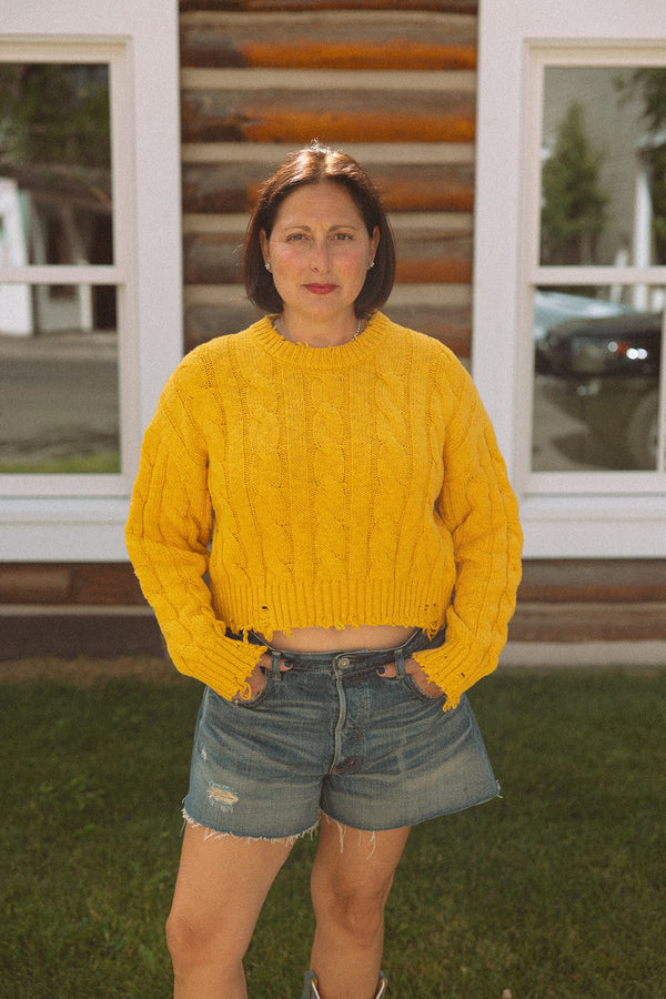 Boxy Cable Sweater