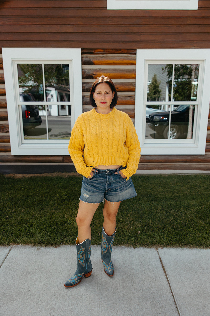 Boxy Cable Sweater