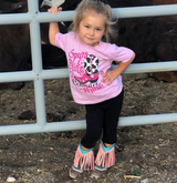 "Lyddie" Pink Fringe Toddler Boots