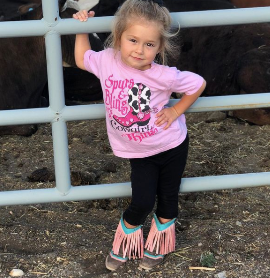 "Lyddie" Pink Fringe Toddler Boots