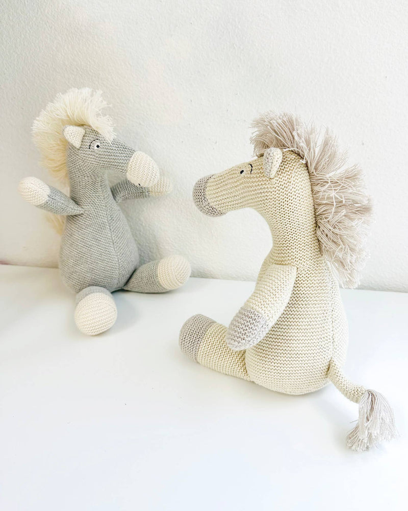 Horse Knit Stuffed Animal Soft Baby Toy (Organic Cotton)