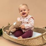 Floral Embroidered Pointelle Knit Baby Cardigan (Organic)