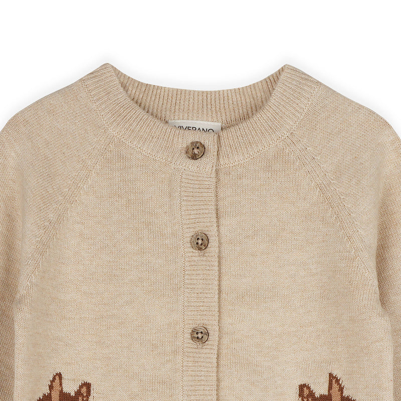 Horse Jacquard Sweater Knit Baby Cardigan