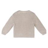 Hippie Flower Embroidered Chunky Knit Baby Sweater - Organic