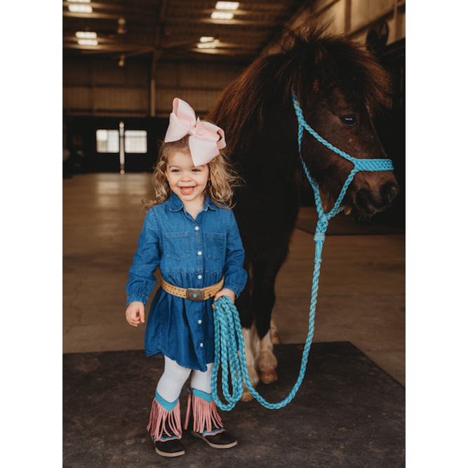 "Lyddie" Pink Fringe Toddler Boots