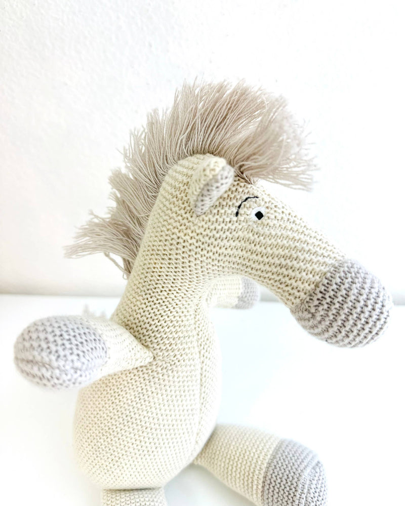 Horse Knit Stuffed Animal Soft Baby Toy (Organic Cotton)