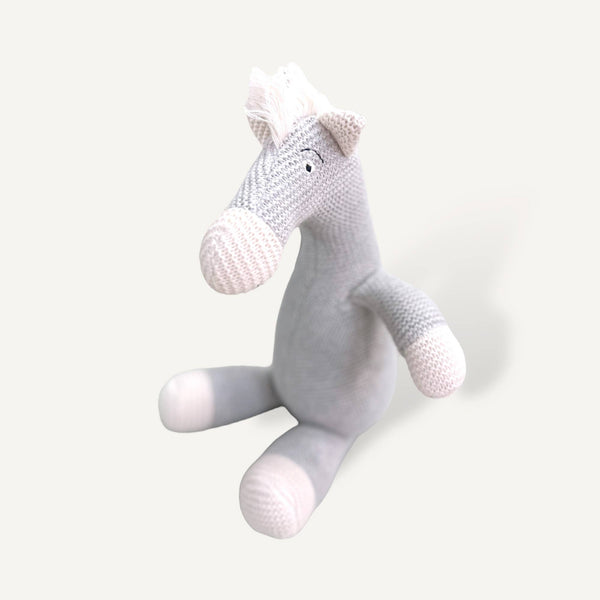 Horse Knit Stuffed Animal Soft Baby Toy (Organic Cotton)